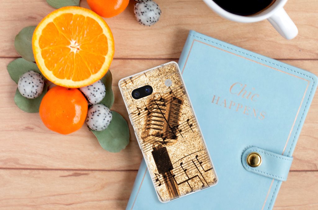 Google Pixel 7A Siliconen Hoesje met foto Bladmuziek B2C Telecom