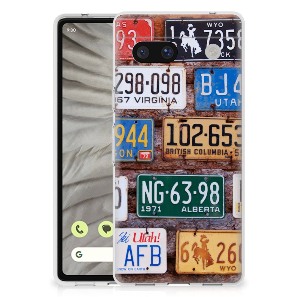 Google Pixel 7A Siliconen Hoesje met foto Kentekenplaten B2C Telecom