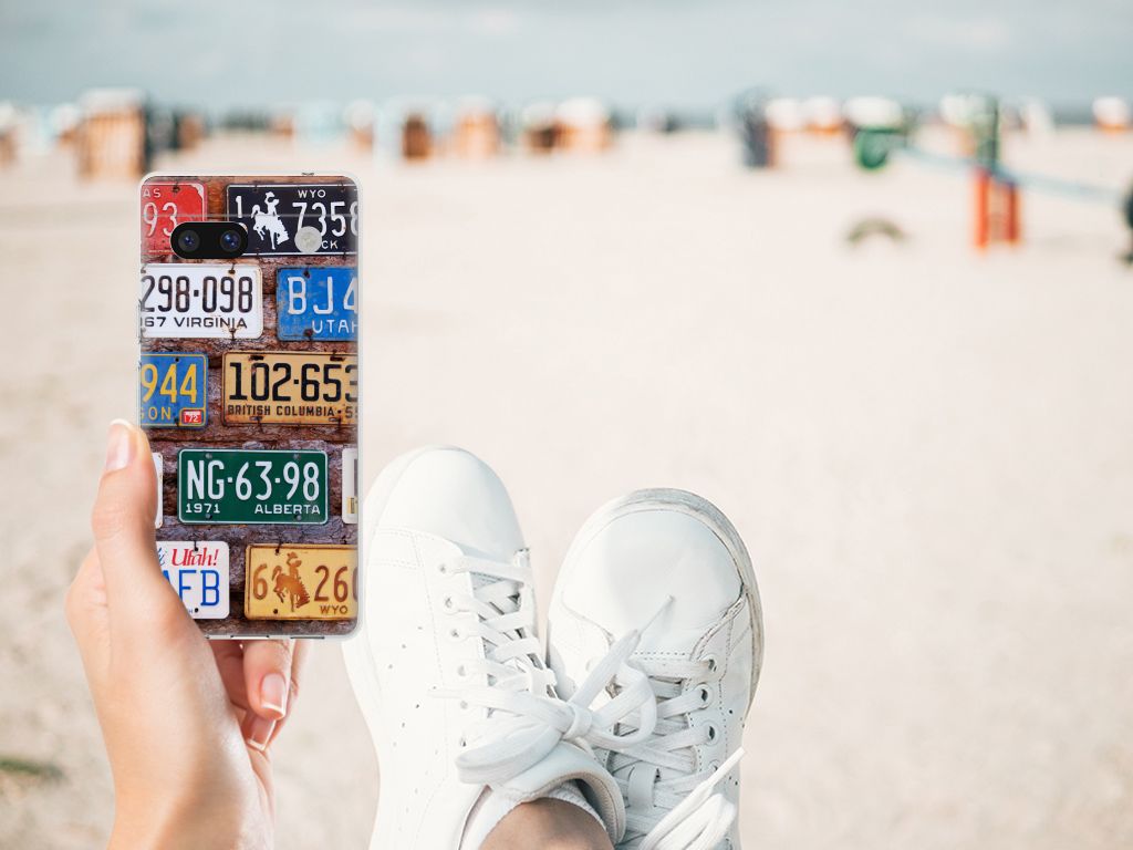Google Pixel 7A Siliconen Hoesje met foto Kentekenplaten B2C Telecom