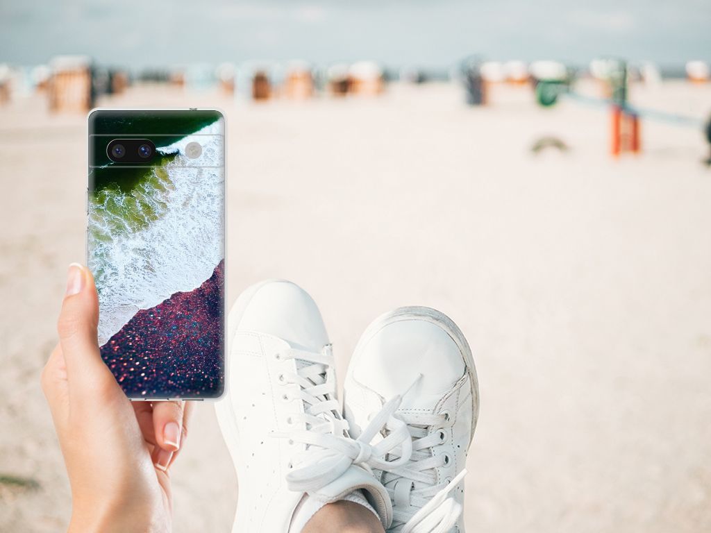 Google Pixel 7A TPU Hoesje Sea in Space strand uitzicht smartphone hoesje