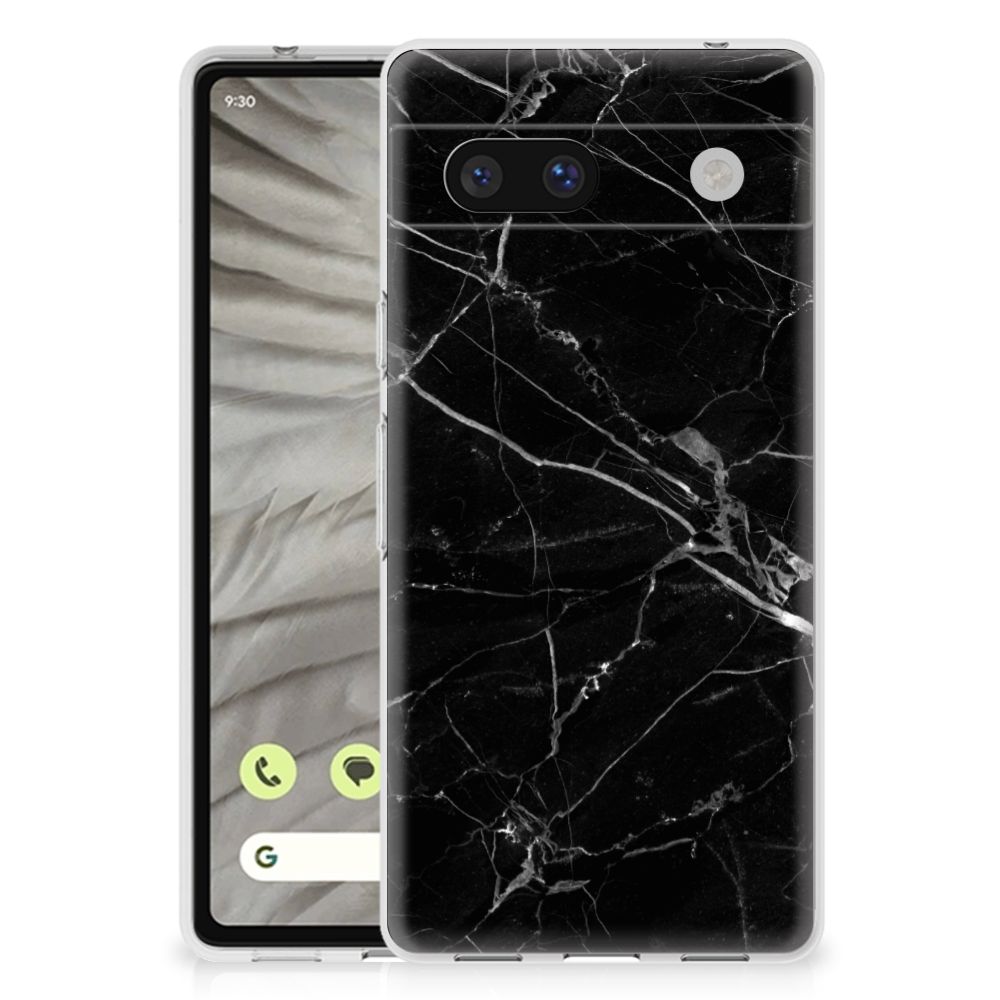 Google Pixel 7A TPU Siliconen Hoesje Marmer Zwart - Origineel Cadeau Vader B2C Telecom