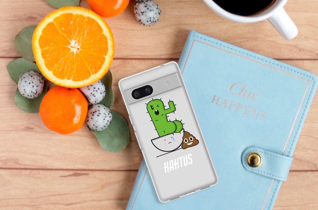 Google Pixel 7A Telefoonhoesje met Naam Cactus Poo B2C Telecom