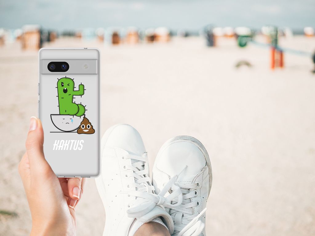 Google Pixel 7A Telefoonhoesje met Naam Cactus Poo B2C Telecom