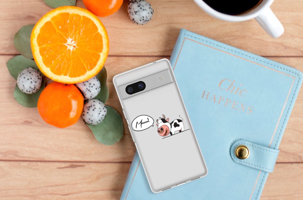 Google Pixel 7A Telefoonhoesje met Naam Cow B2C Telecom