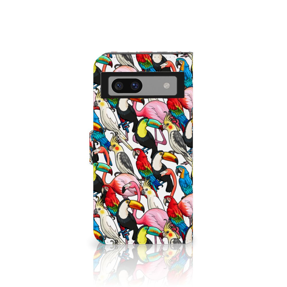 Google Pixel 7A Telefoonhoesje met Pasjes Birds telefoonhoesje designnaam voorkant