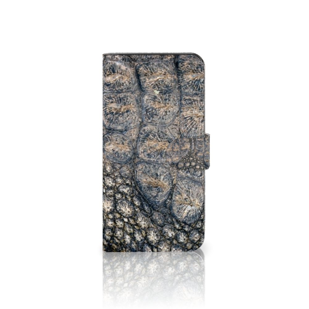 Google Pixel 7A Telefoonhoesje met Pasjes Krokodillenprint krokodillenprint design front