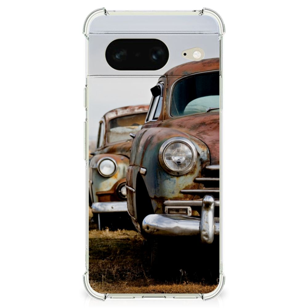 Google Pixel 8 Anti-shock Hoesje met foto Vintage Auto vintage auto design aanzicht