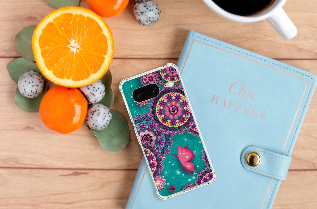 Google Pixel 8 Back Cover Cirkels en Vlinders B2C Telecom