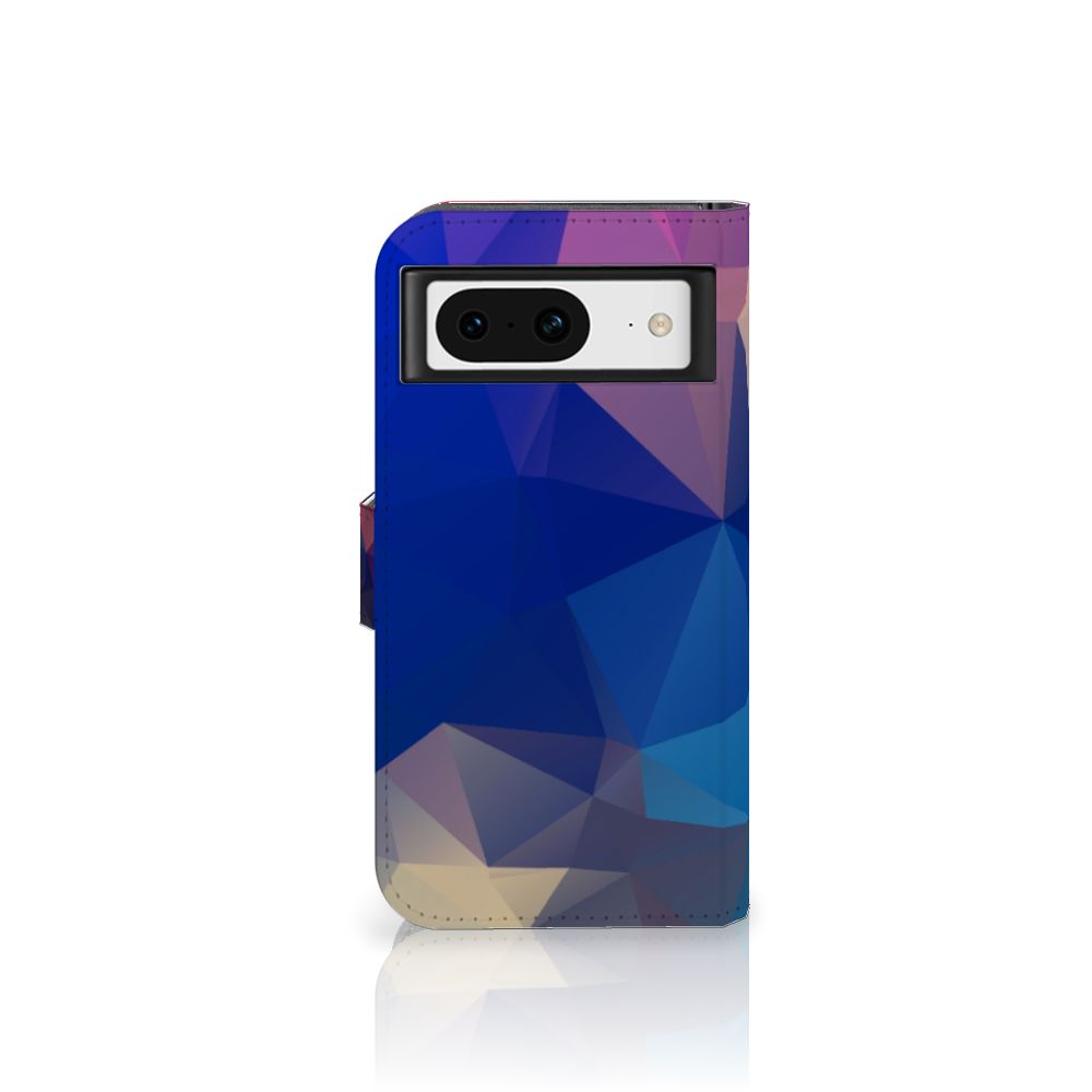 Google Pixel 8 Book Case Polygon Dark book case abstract design front