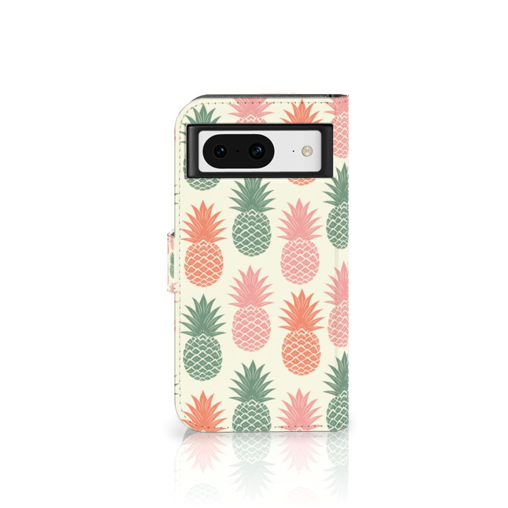 Google Pixel 8 Book Cover Ananas hoesje ananas voorkant