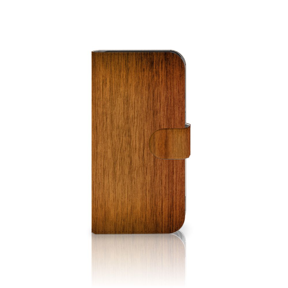 Google Pixel 8 Book Style Case Donker Hout book stijl hoesje houtprint zijaanzicht