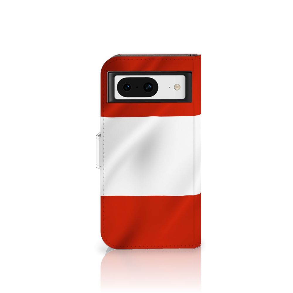Google Pixel 8 Bookstyle Case Oostenrijk ontwerp vlag front
