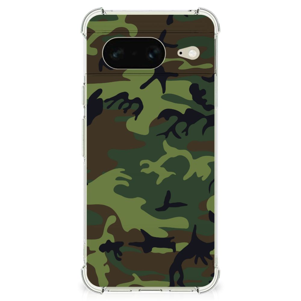 Google Pixel 8 Doorzichtige Silicone Hoesje Army Dark B2C Telecom