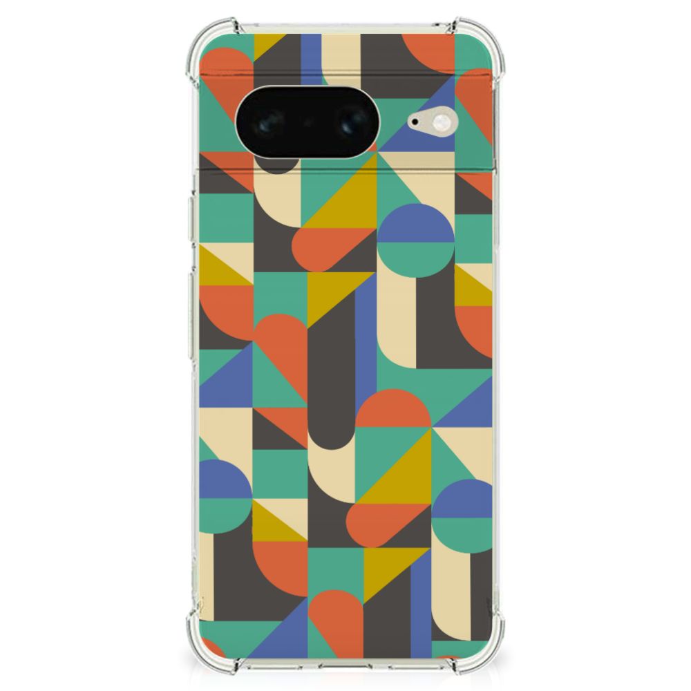 Google Pixel 8 Doorzichtige Silicone Hoesje Funky Retro B2C Telecom