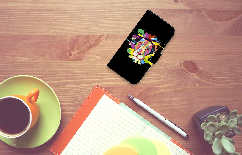 Google Pixel 8 Leuk Hoesje Lion Color design bovenaanzicht