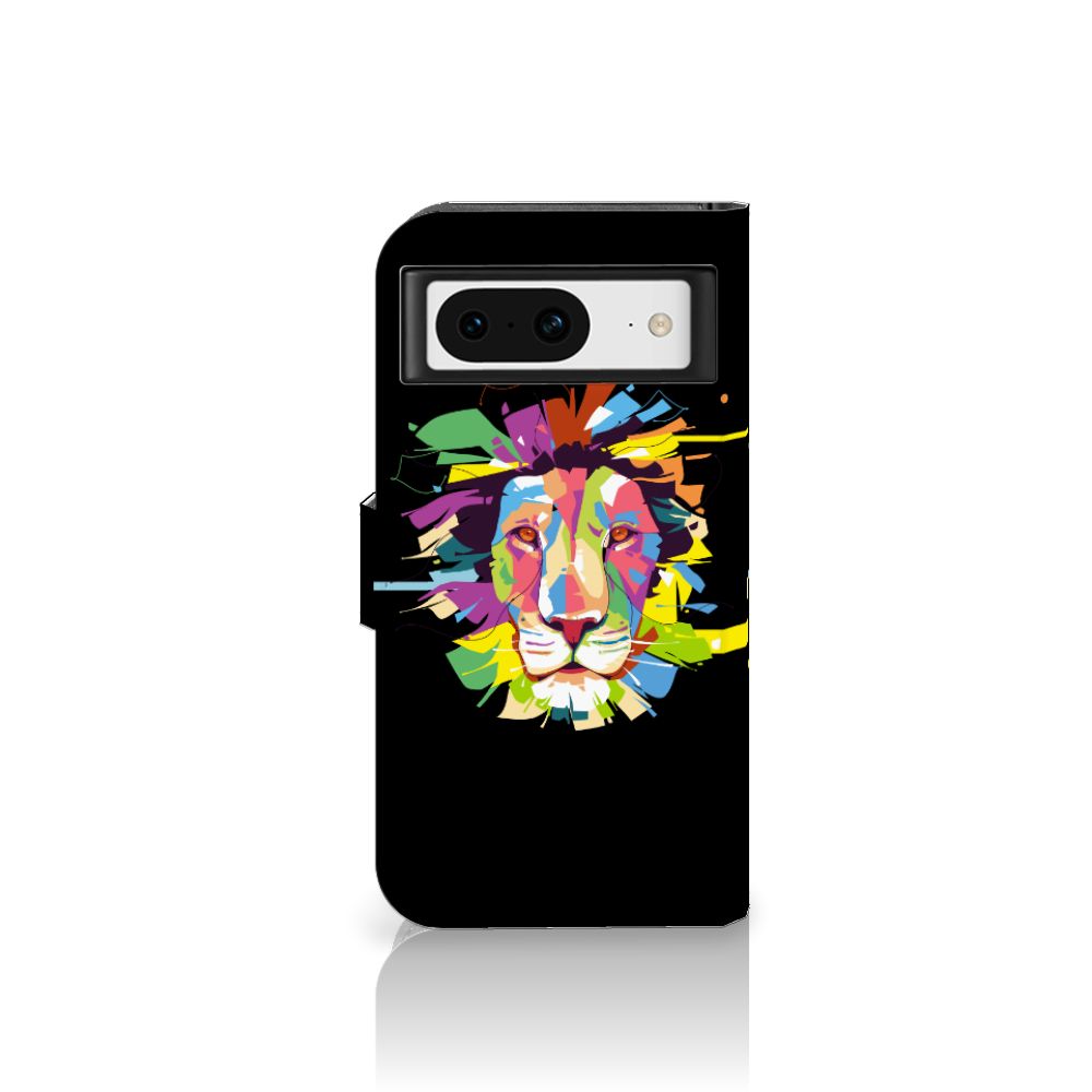 Google Pixel 8 Leuk Hoesje Lion Color telefoonhoesje lion color aanzicht