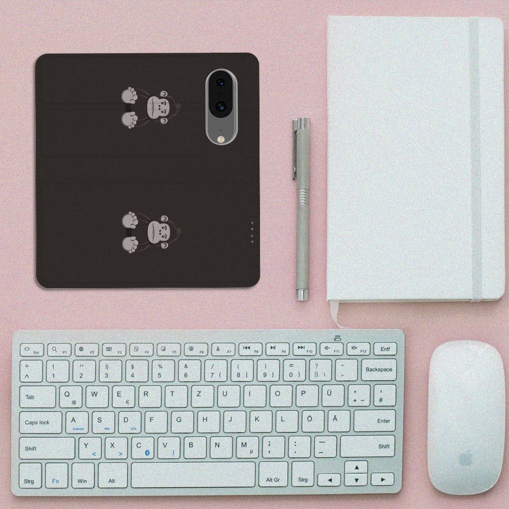Google Pixel 8 Magnet Case Gorilla telefoonhoesje Gorilla design bovenaanzicht
