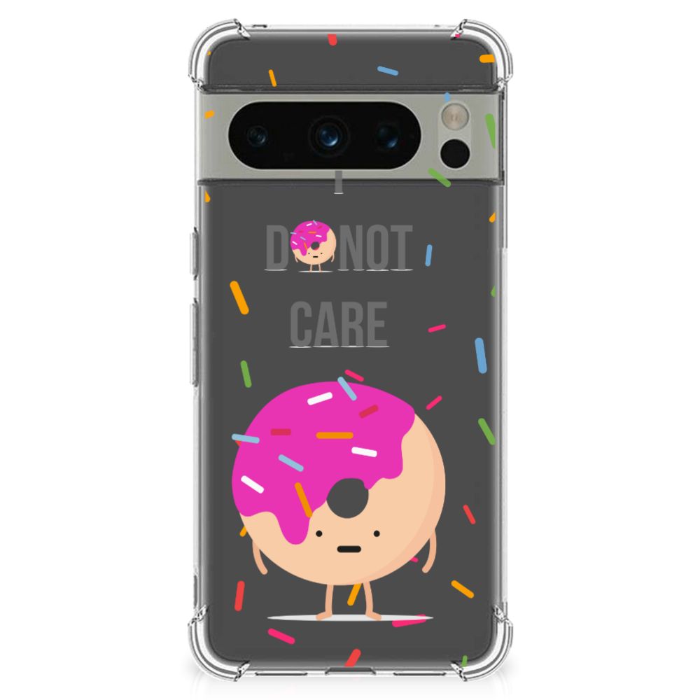 Google Pixel 8 Pro Beschermhoes Donut Roze donut design achterkant