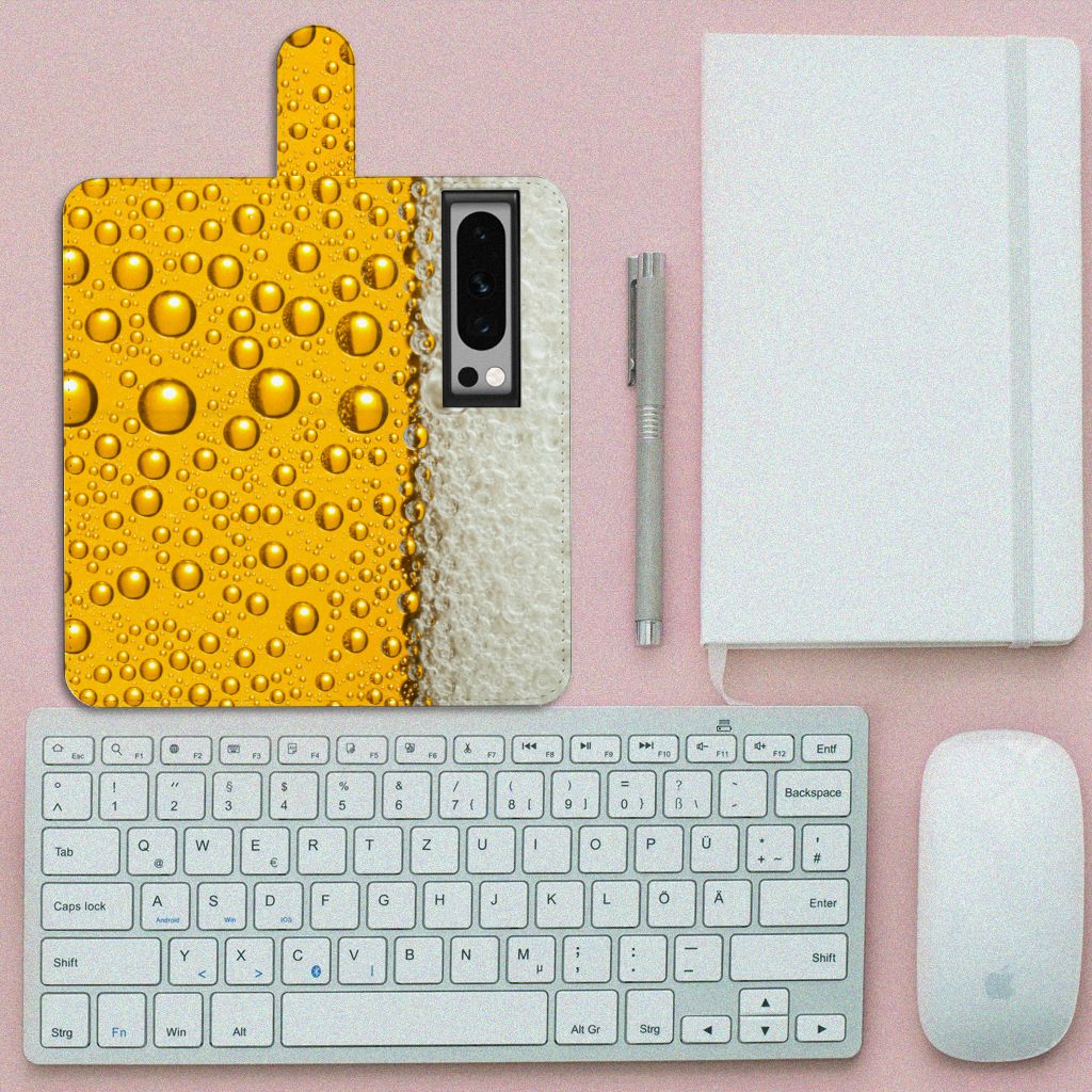 Google Pixel 8 Pro Book Cover Bier telefonhoesje design bier print aanzicht