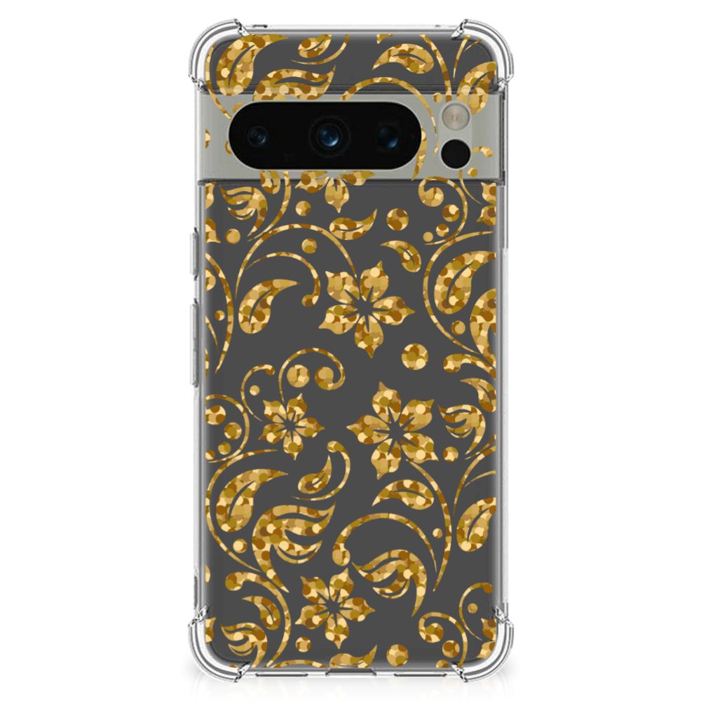 Google Pixel 8 Pro Case Gouden Bloemen B2C Telecom