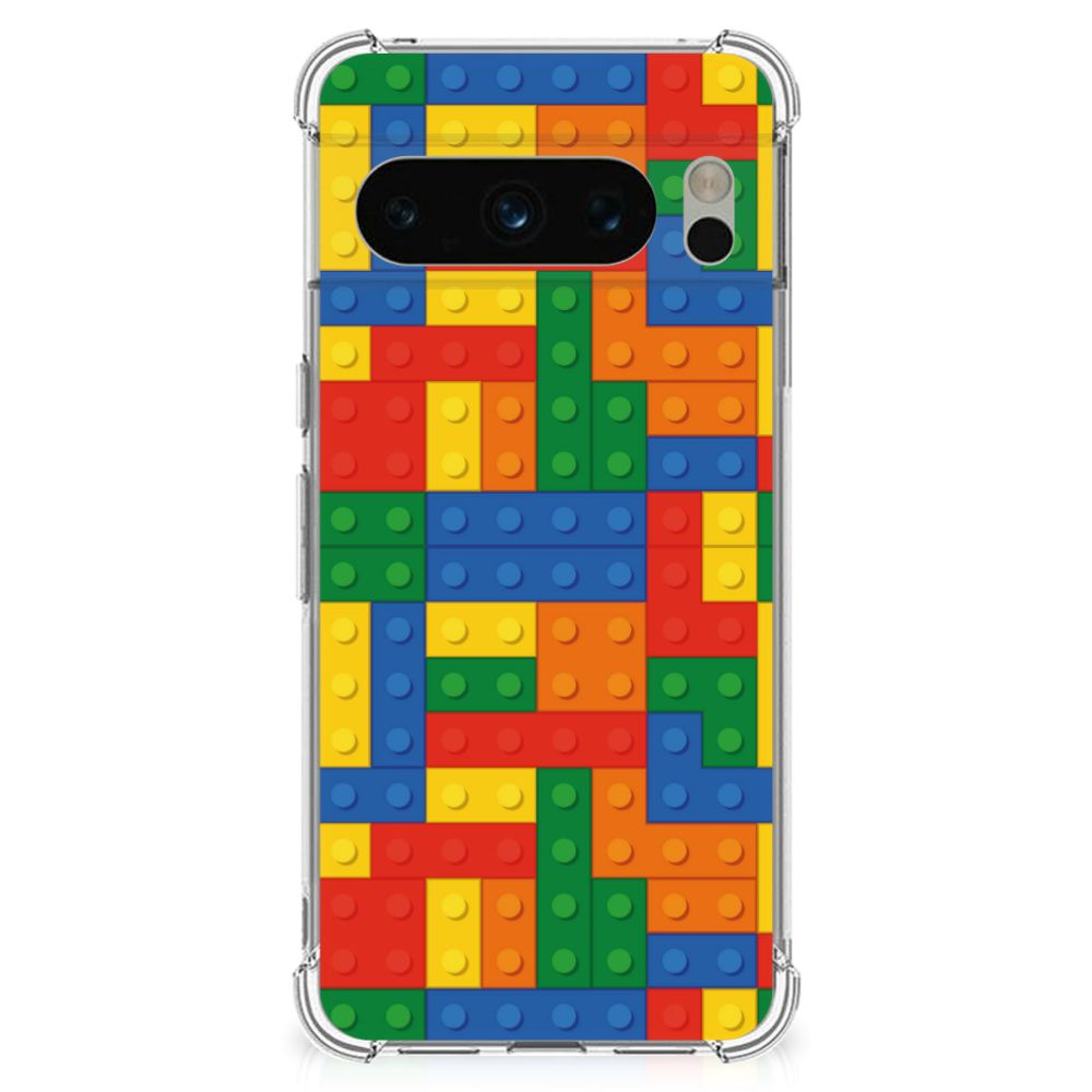 Google Pixel 8 Pro Doorzichtige Silicone Hoesje Blokken B2C Telecom