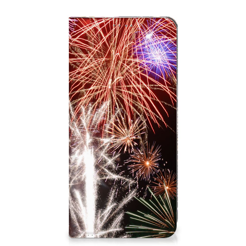 Google Pixel 8 Pro Hippe Standcase Vuurwerk design vuurwerk voorkant