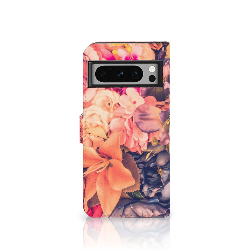Google Pixel 8 Pro Hoesje Bosje Bloemen boekhoesje bloemen design voorkant