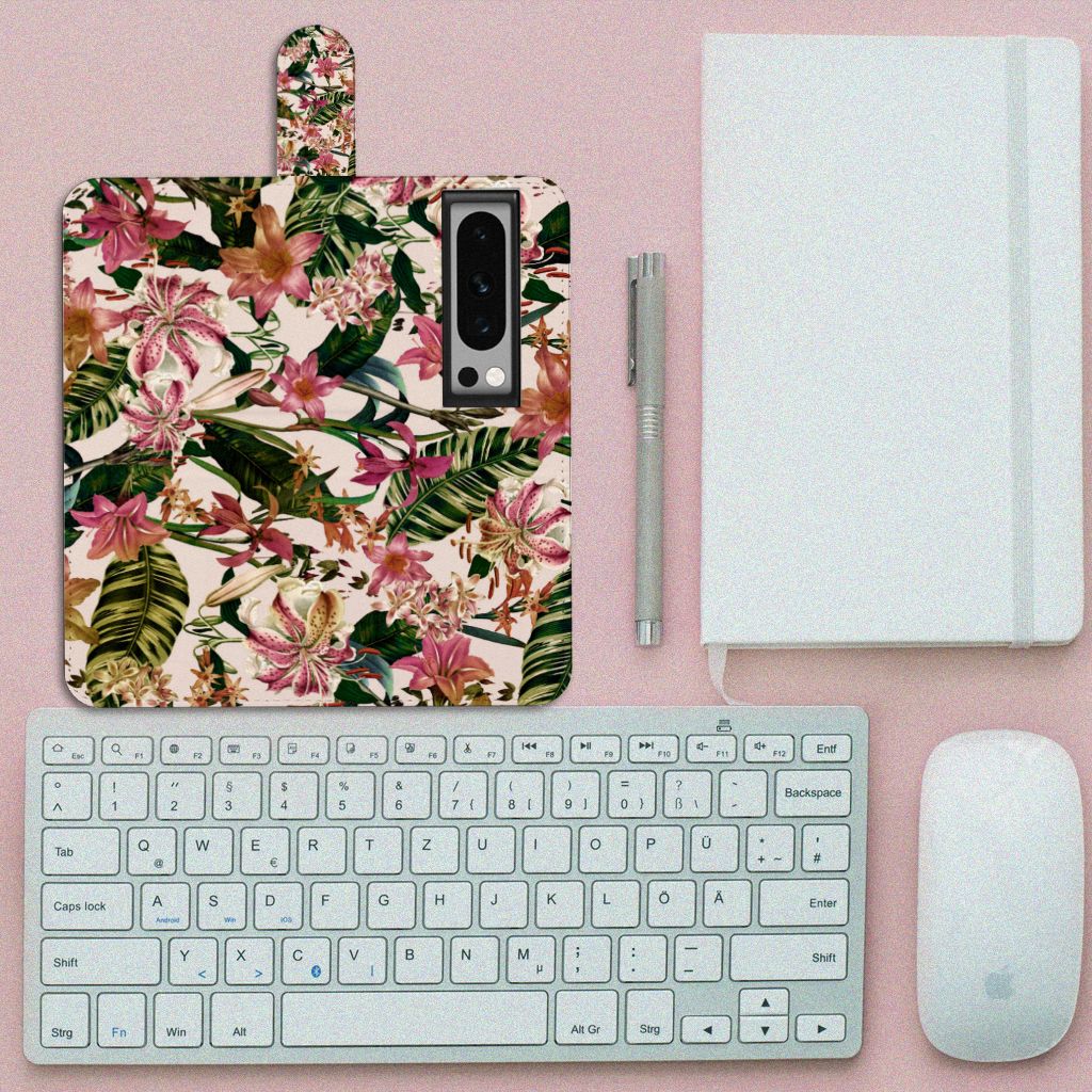 Google Pixel 8 Pro Hoesje Flowers bloemen design bovenaanzicht