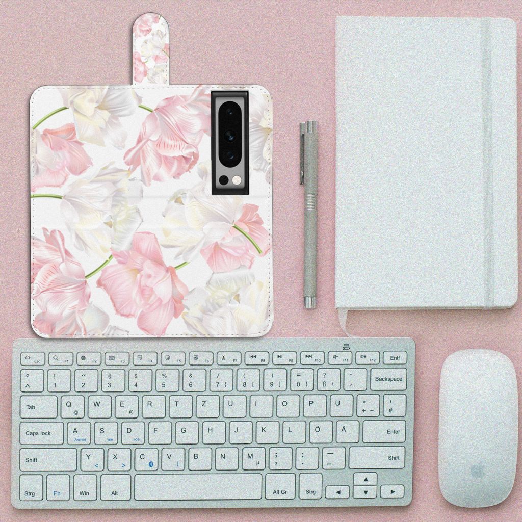 Google Pixel 8 Pro Hoesje Lovely Flowers design Lovely Flowers bovenaanzicht