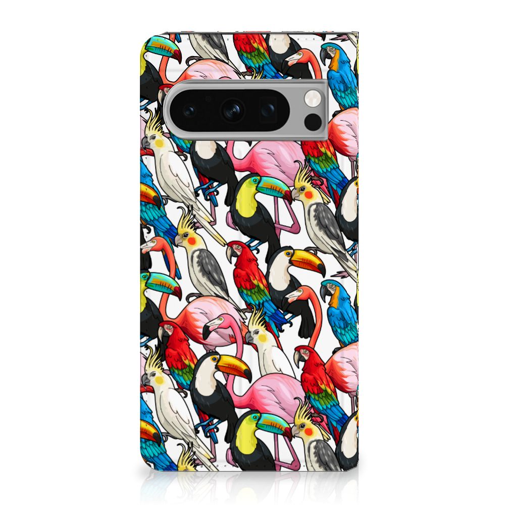 Google Pixel 8 Pro Hoesje maken Birds vogels kleurrijk design achterkant