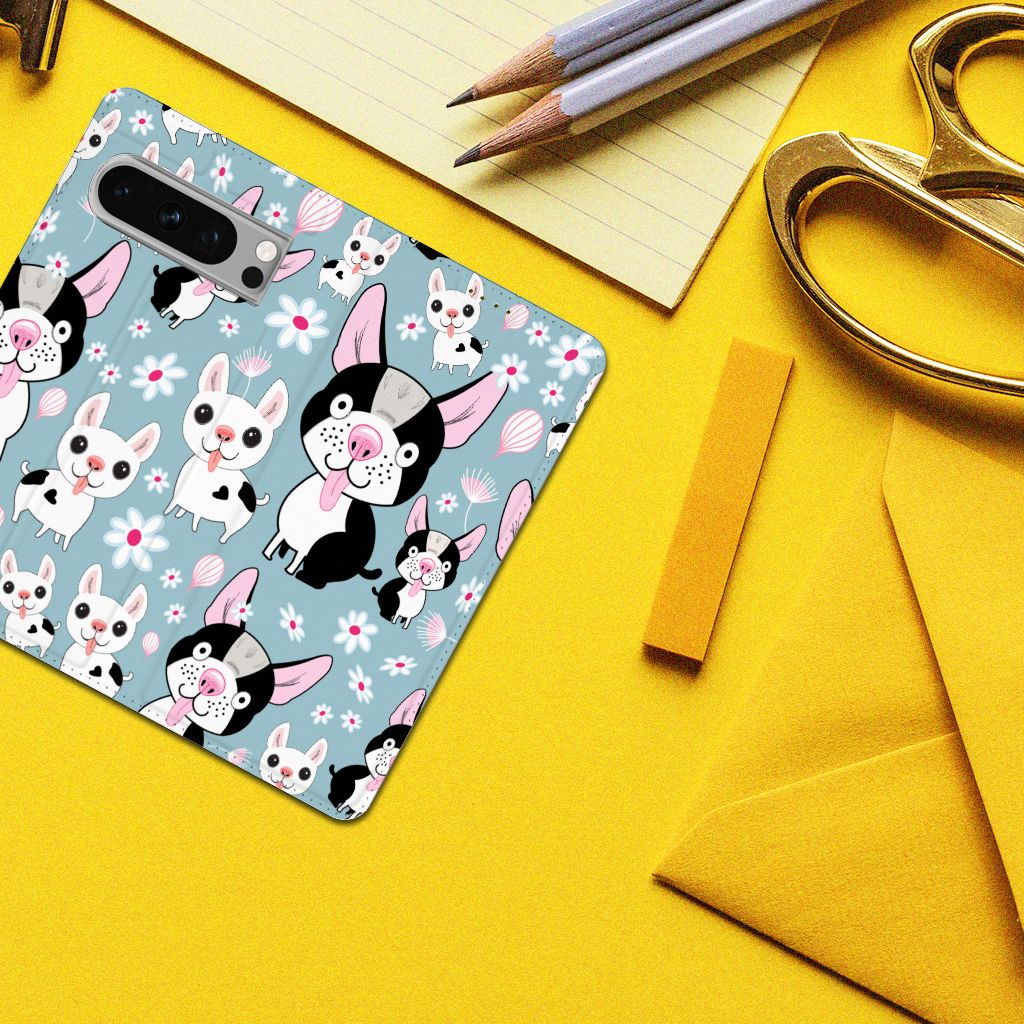 Google Pixel 8 Pro Hoesje maken Hondjes telefoonhoesje hondjes design bovenaanzicht