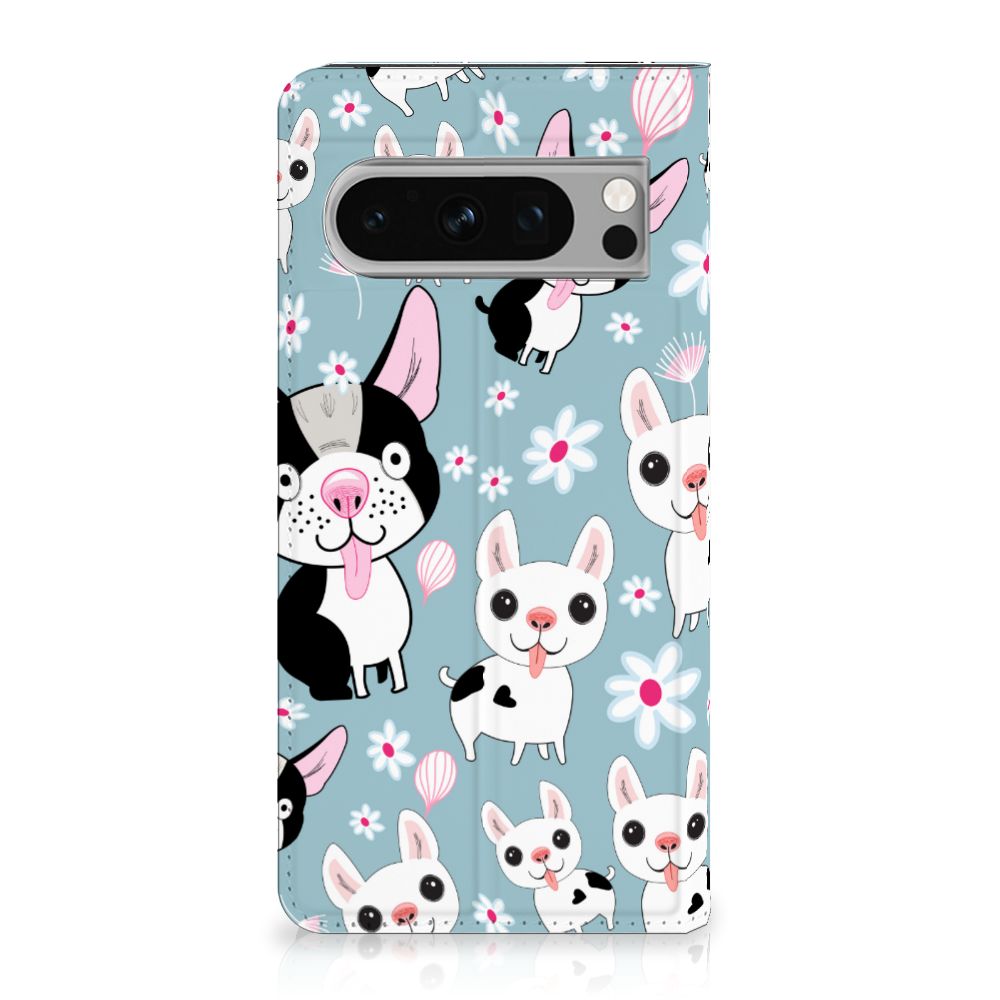 Google Pixel 8 Pro Hoesje maken Hondjes hoesje hondjes design blauw