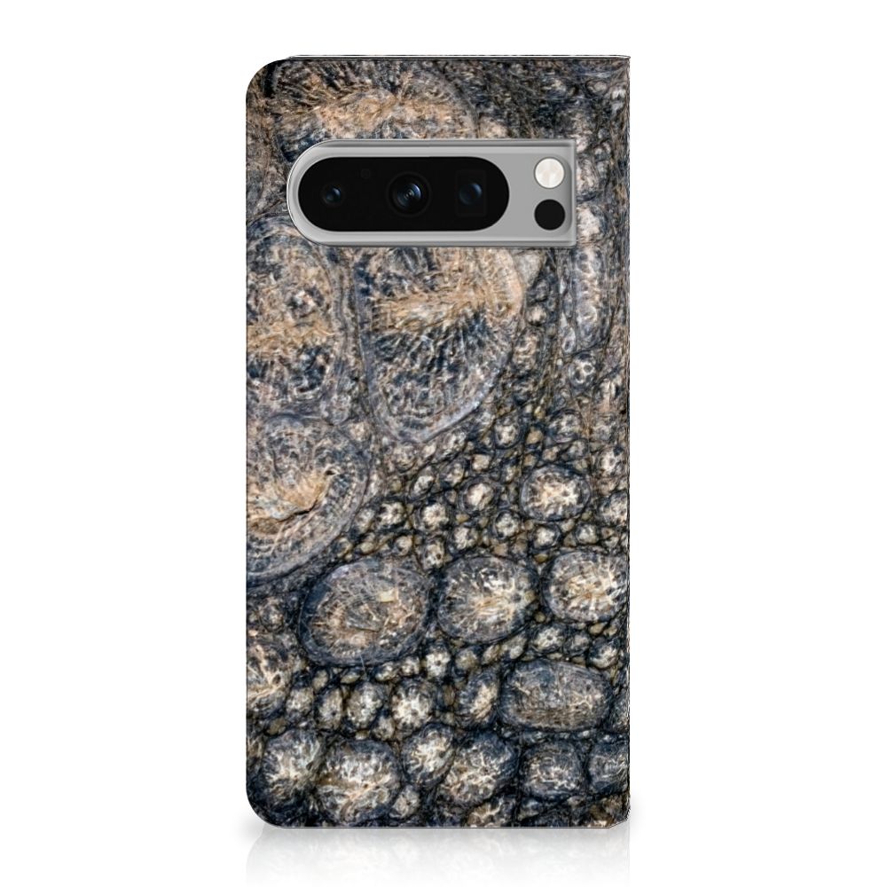 Google Pixel 8 Pro Hoesje maken Krokodillenprint krokodillenprint stand case voorkant