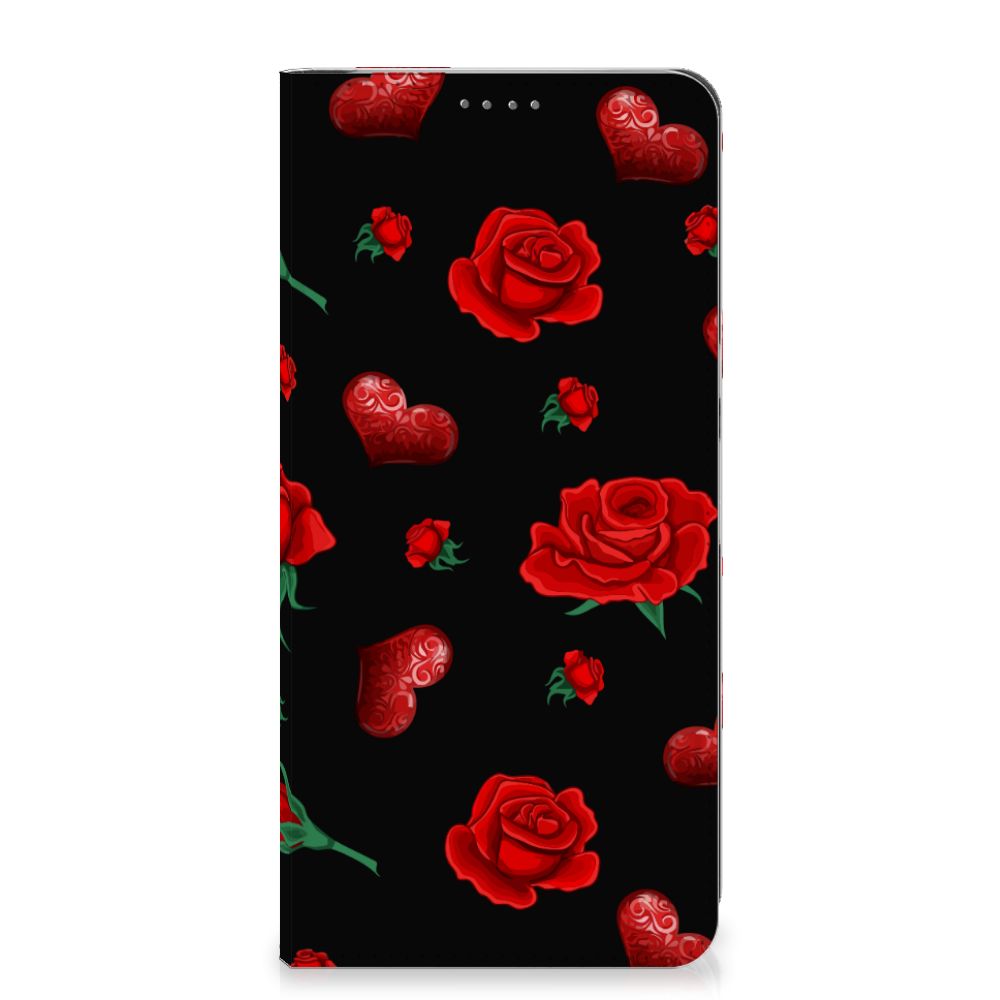 Google Pixel 8 Pro Magnet Case Valentine met prachtige rode rozen en hartjes, perfect cadeau voor elke gelegenheid.