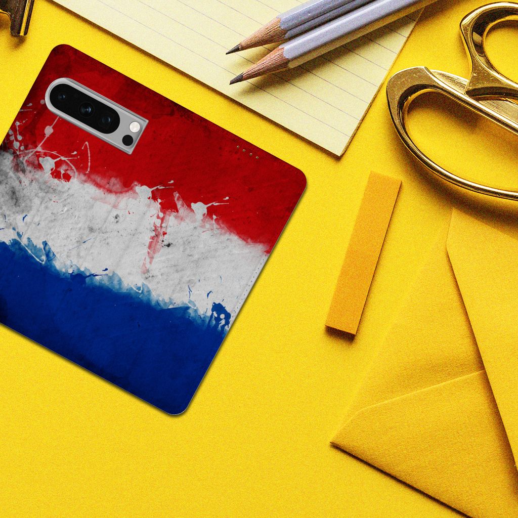 Google Pixel 8 Pro Standcase Nederland ontwerp Nederlandse vlag bovenaanzicht
