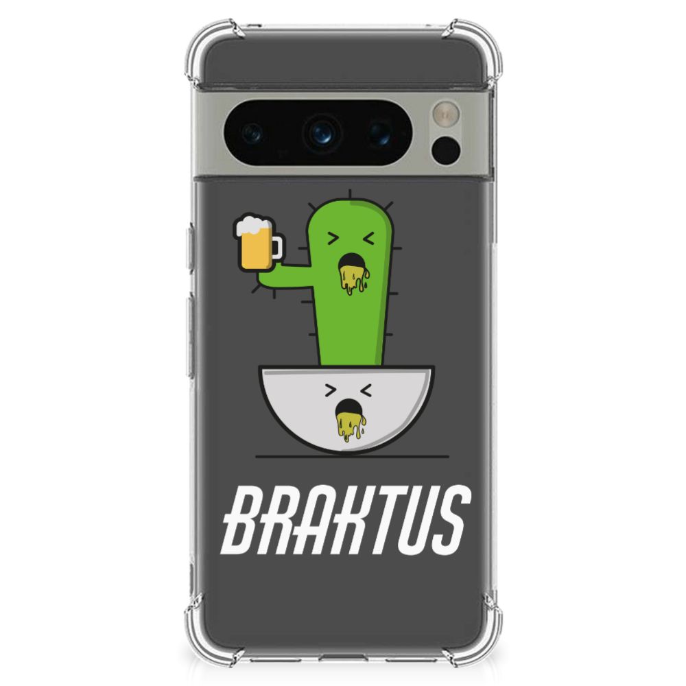 Google Pixel 8 Pro Stevig Bumper Hoesje Braktus cactus ontwerp voorzijde