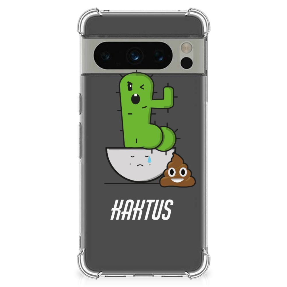 Google Pixel 8 Pro Stevig Bumper Hoesje Cactus Poo voorkant