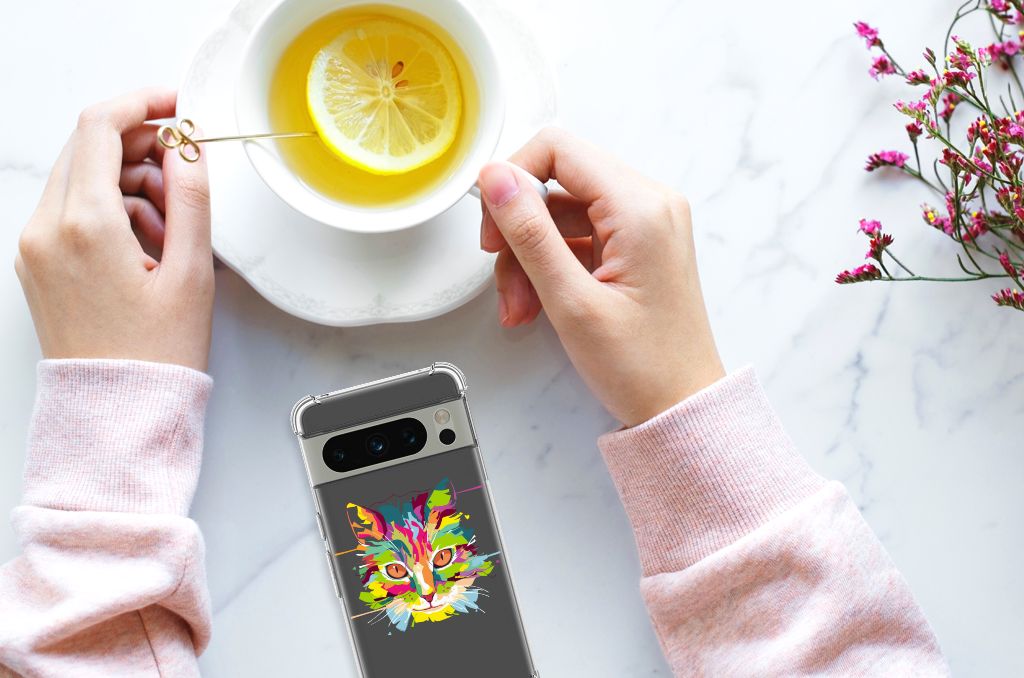 Google Pixel 8 Pro Stevig Bumper Hoesje Cat Color B2C Telecom