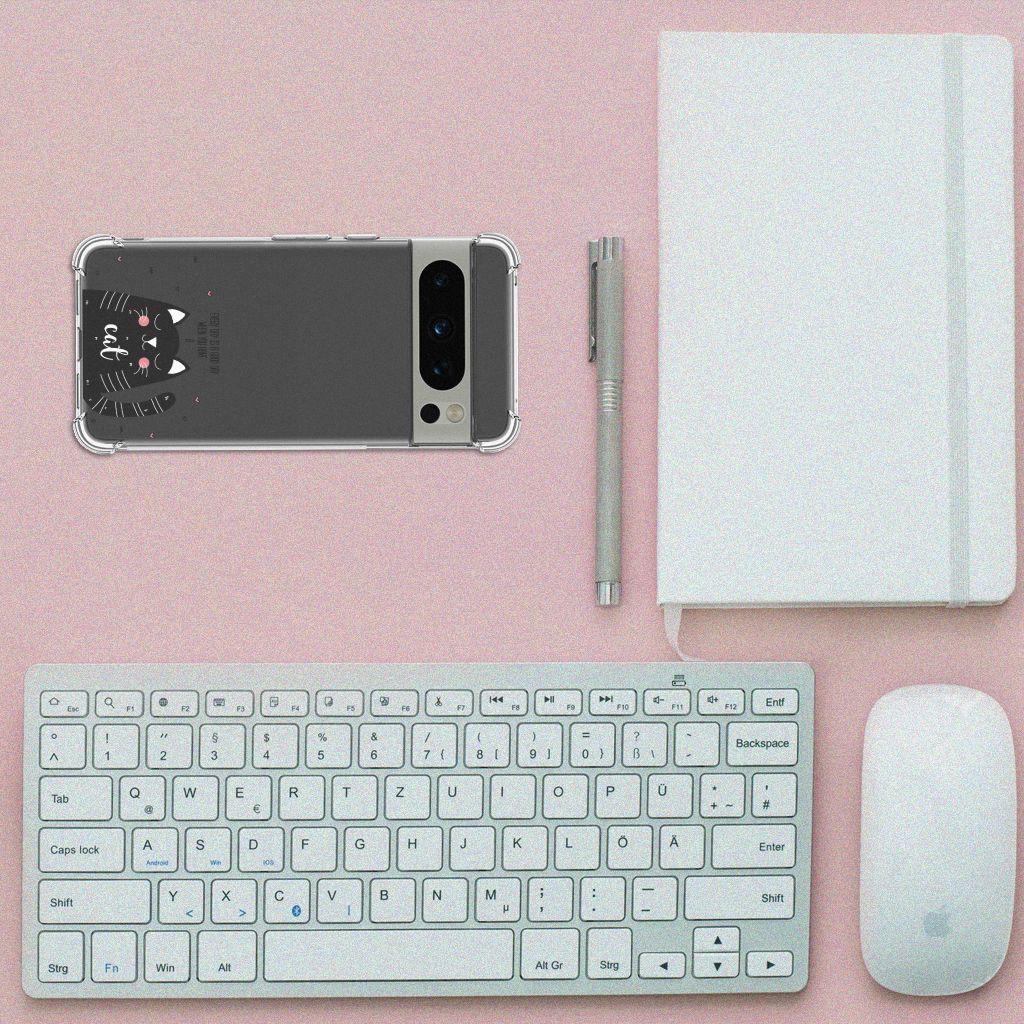Google Pixel 8 Pro Stevig Bumper Hoesje Cat Good Day B2C Telecom