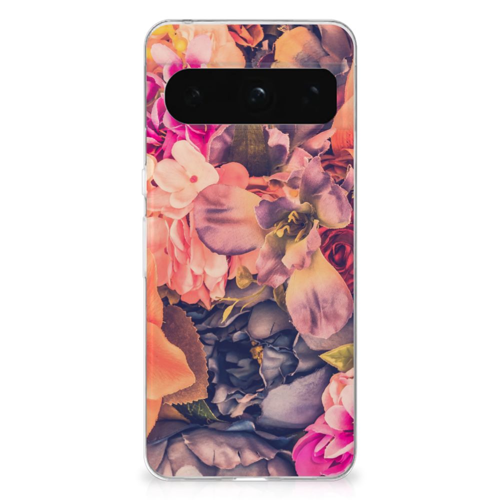 Google Pixel 8 Pro TPU Case Bosje Bloemen bloemen design achterkant