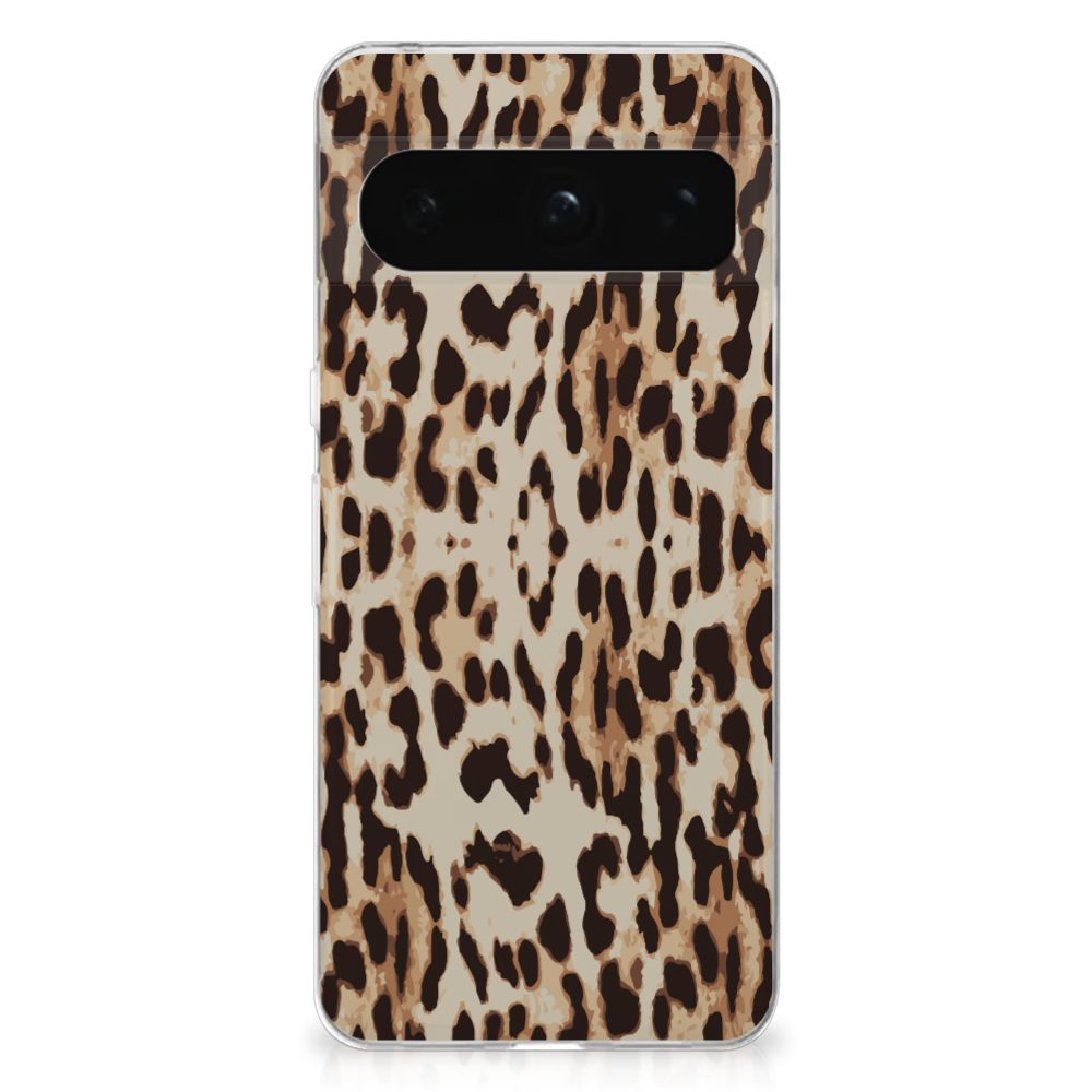 Google Pixel 8 Pro TPU Hoesje Leopard luipaardprint achterkant