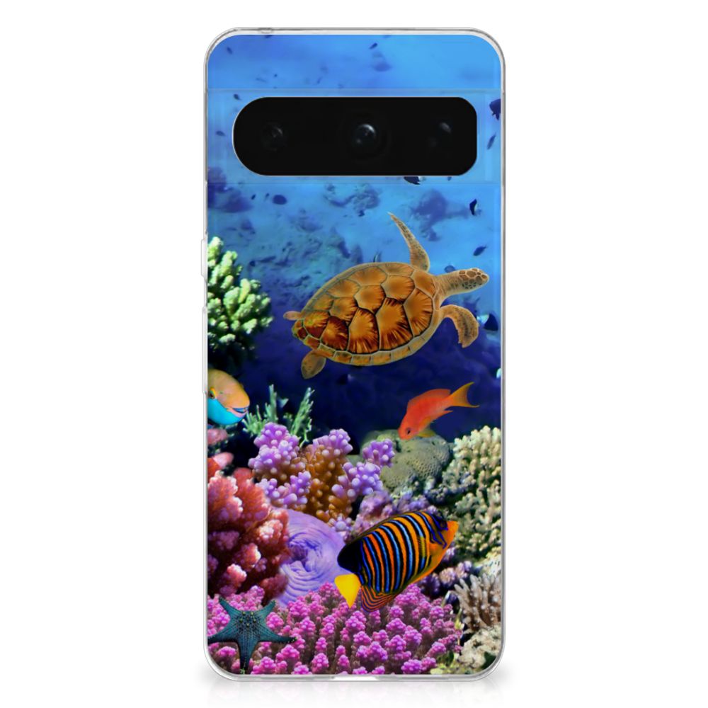 Google Pixel 8 Pro TPU Hoesje Vissen kleurrijk design onderwater zicht