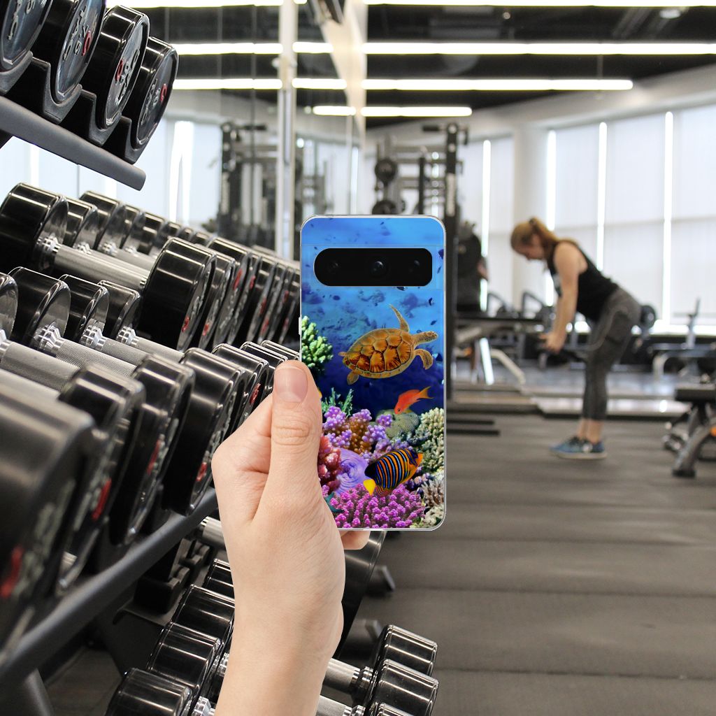 Google Pixel 8 Pro TPU Hoesje Vissen tropische vissen kleurrijk design aanzicht