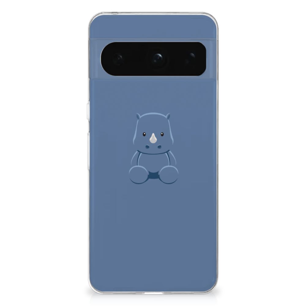 Google Pixel 8 Pro Telefoonhoesje met Naam Baby Rhino, duurzaam en uniek ontwerp voor bescherming en uitstraling 🎁