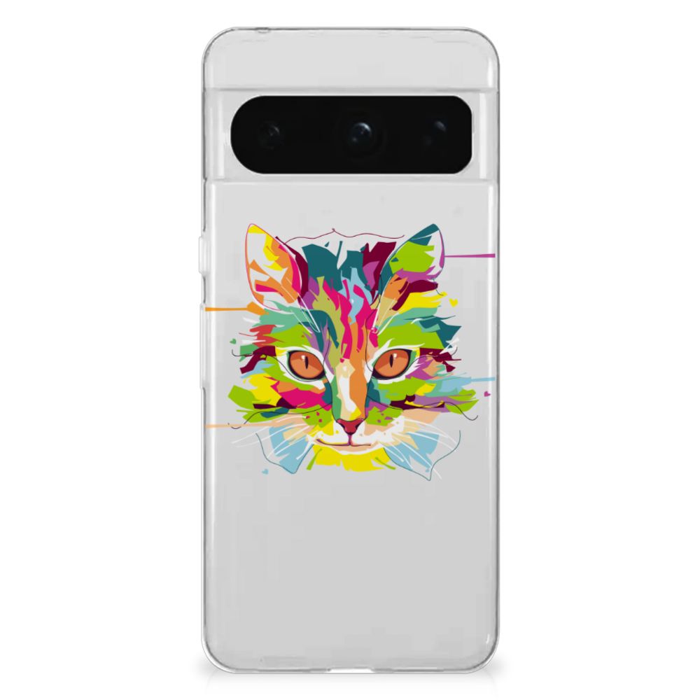 Google Pixel 8 Pro Telefoonhoesje met Naam Cat Color telefoonhoesje Cat Color voorkant