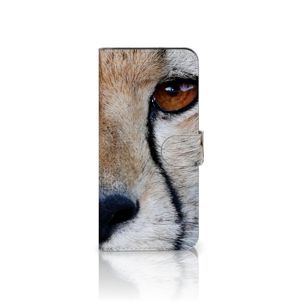 Google Pixel 8 Pro Telefoonhoesje met Pasjes Cheetah close-up van een cheeta hoofd