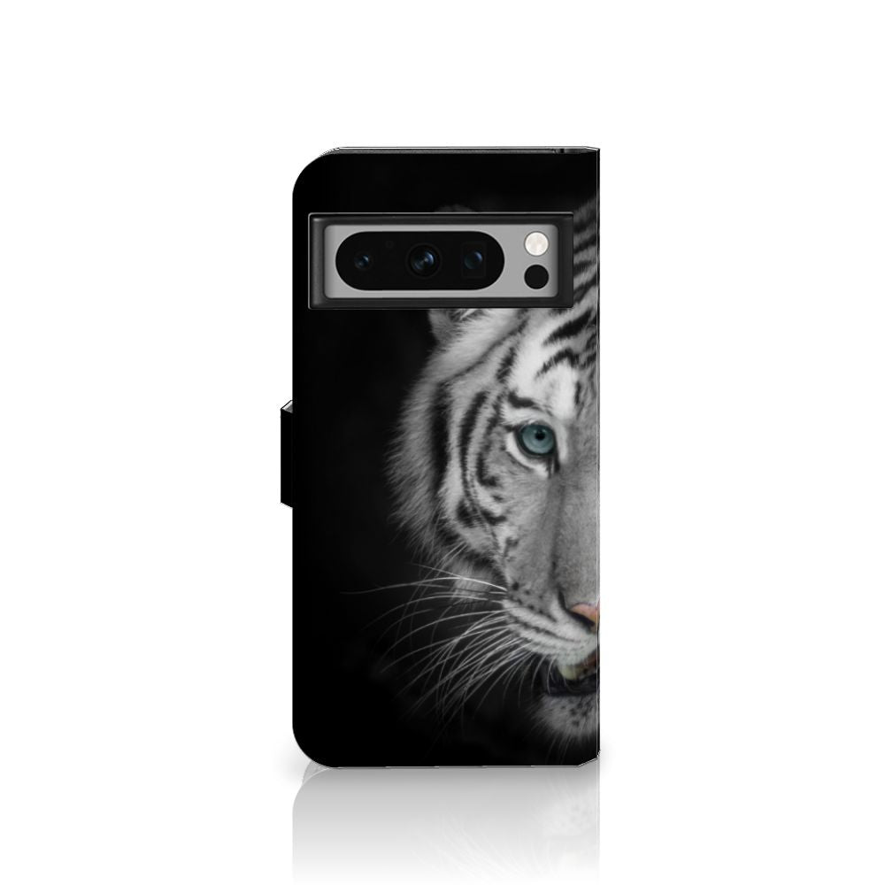 Google Pixel 8 Pro Telefoonhoesje met Pasjes Tijger telefoontas tijger design zijkant