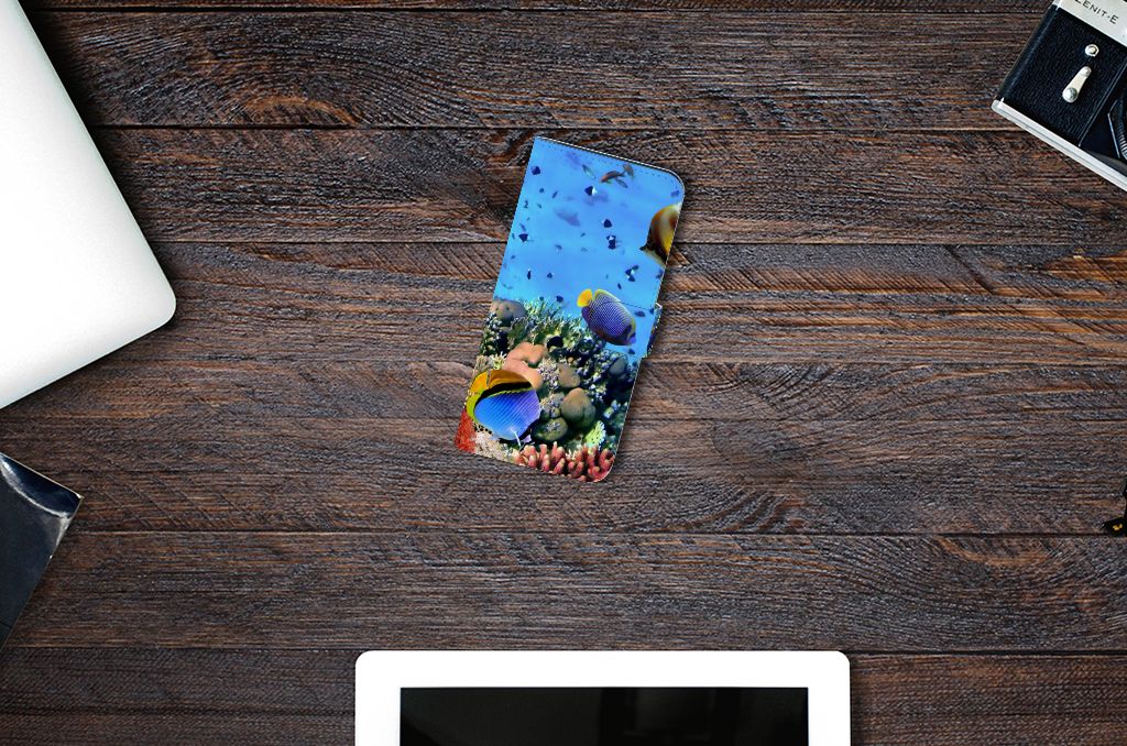 Google Pixel 8 Pro Telefoonhoesje met Pasjes Vissen design tropische vissen aanzicht