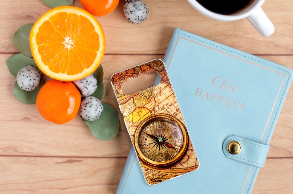 Google Pixel 8 Siliconen Back Cover Kompas ontwerp kompas overzicht