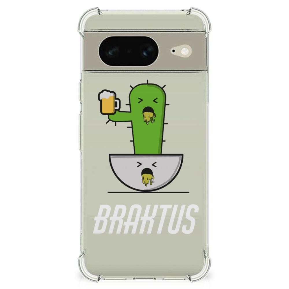 Google Pixel 8 Stevig Bumper Hoesje Braktus cactus ontwerp voorkant